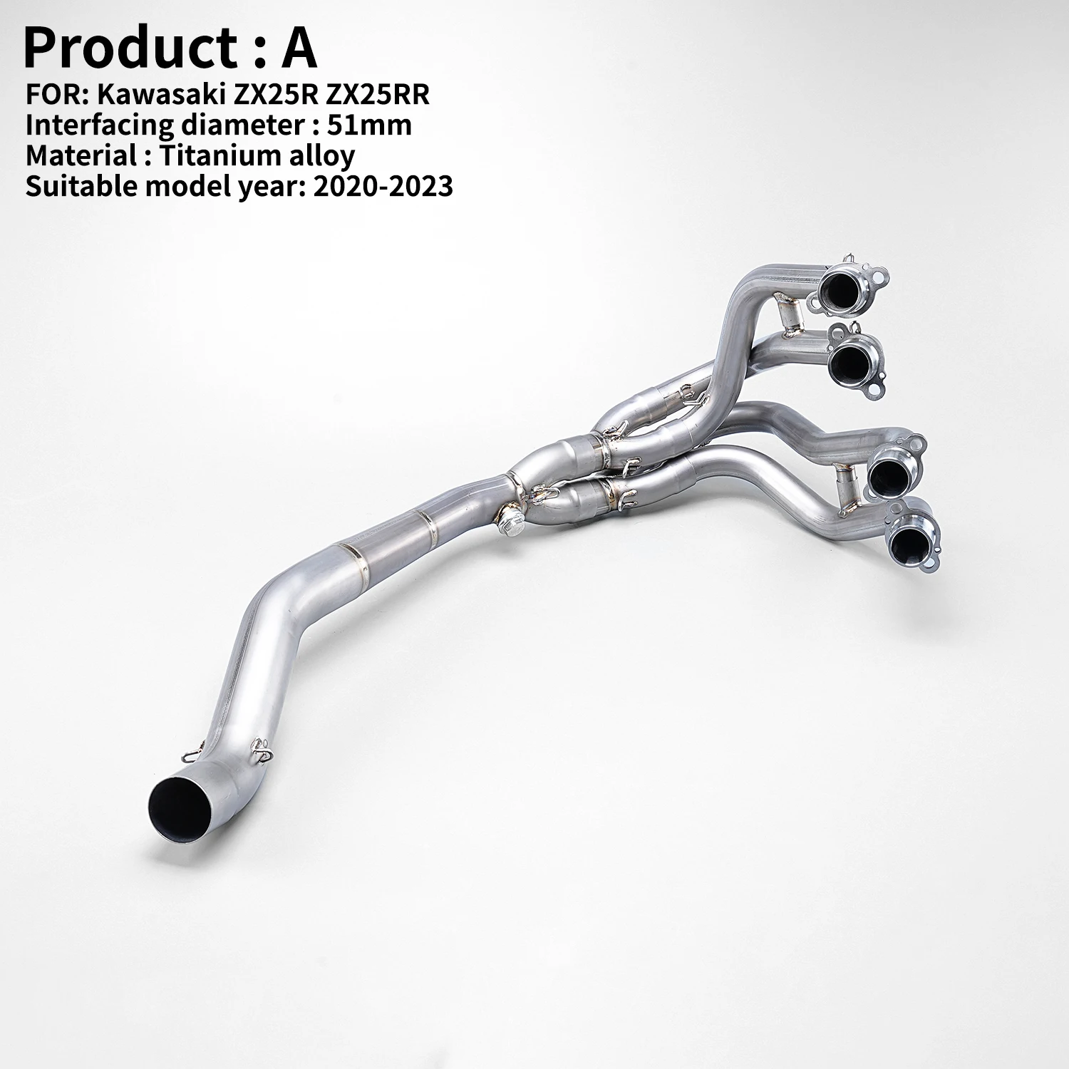 

Для Ninja ZX-25R ZX25R 2020-2023 Ti. Модифицированная передняя средняя соединительная труба для выхлопной системы из сплава