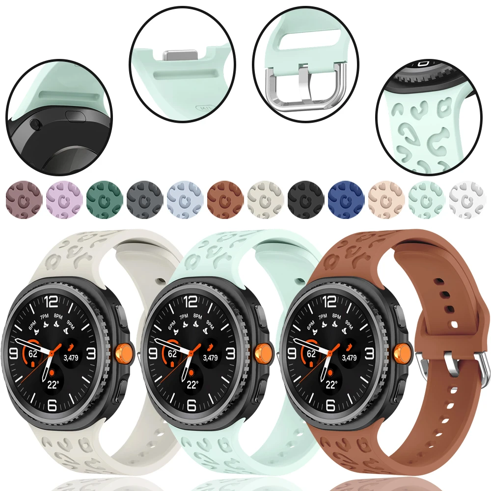 ليوبارد طباعة سيليكون الفرقة لسامسونج غالاكسي 8 40 44 مللي متر سيليكون حزام لسامسونج غالاكسي 8 الكلاسيكية الرجال النساء حزام سوار #2