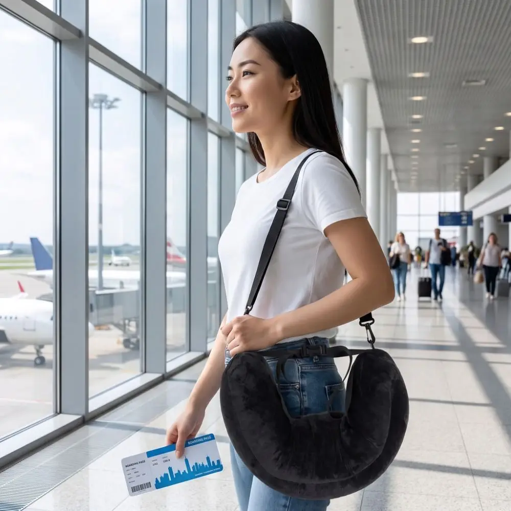 Adjustable Fillable Neck Pillow Multi-Functional Stuff With Clothes Self-filling Neck Pillow Cover Extra Storage Bag