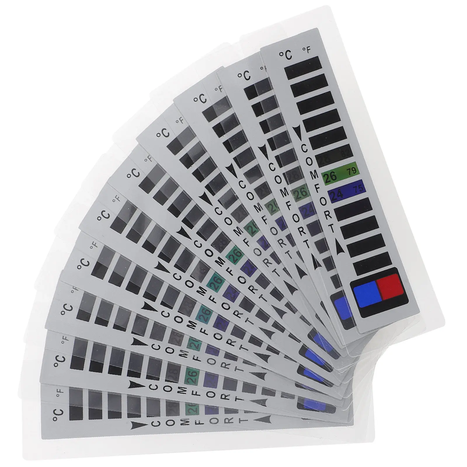 10pcs Sewable Temperature Sensitive Liquid Crystal Stickers for Clothing & Forehead Thermometers