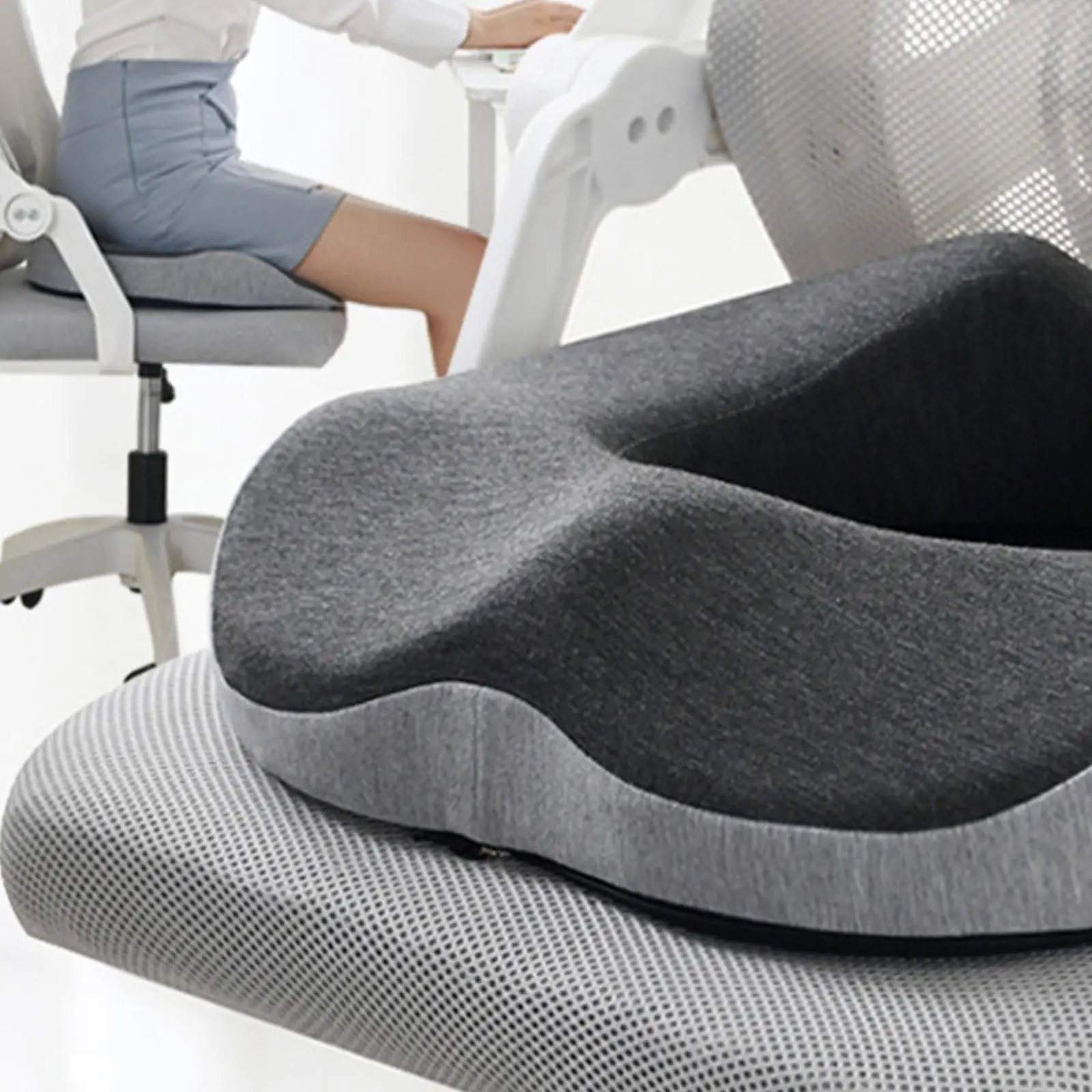 Memory Foam Cushion Ergonomic with Hollow Design for Long Sitting Seat Cushion Donut Cushion Chair Pad for Office Car Seat Home