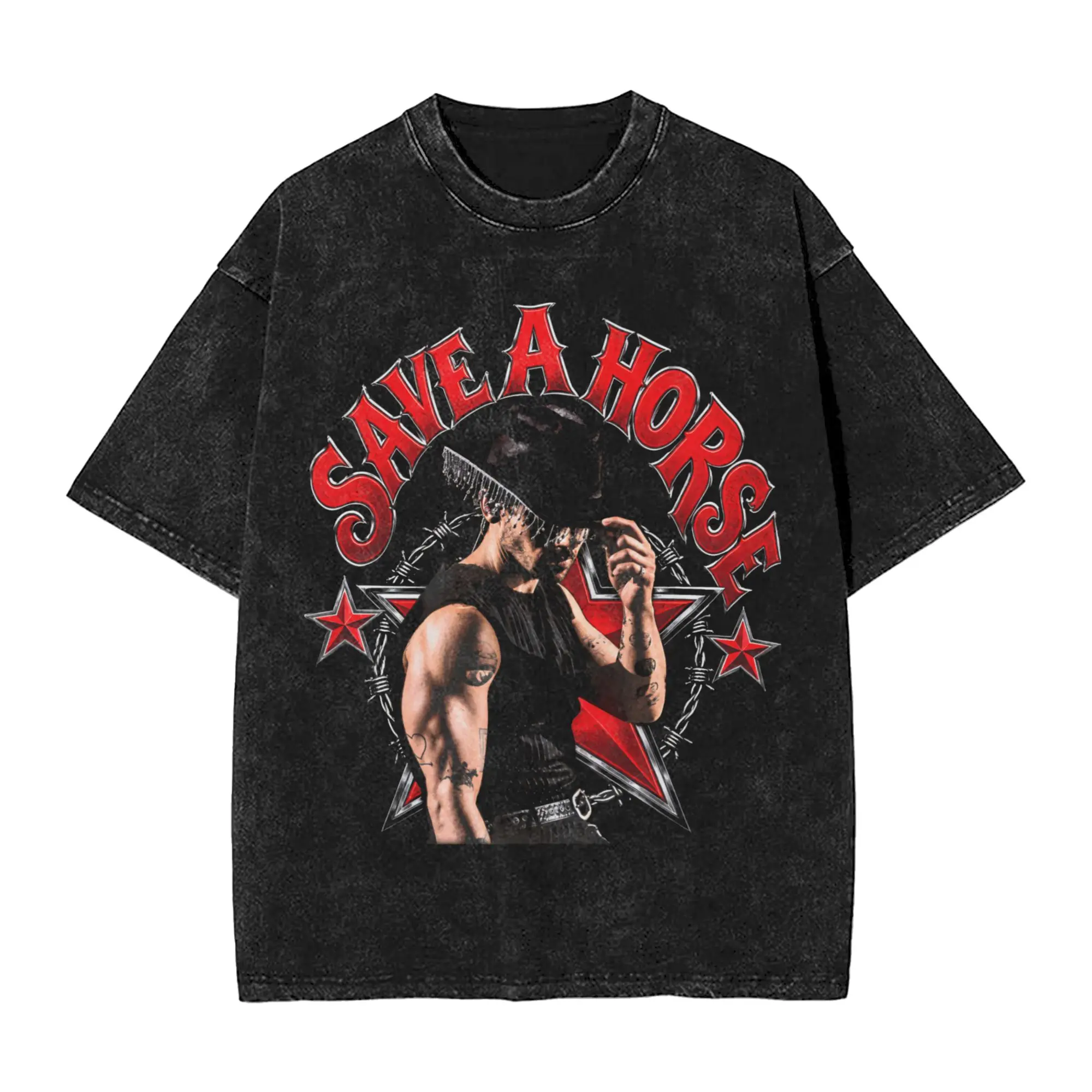 2026 Save a Horse Cowboy Joe Jonas  Washed Shirts Accessories Oversize T-Shirt  for Men Women Tee Shirt