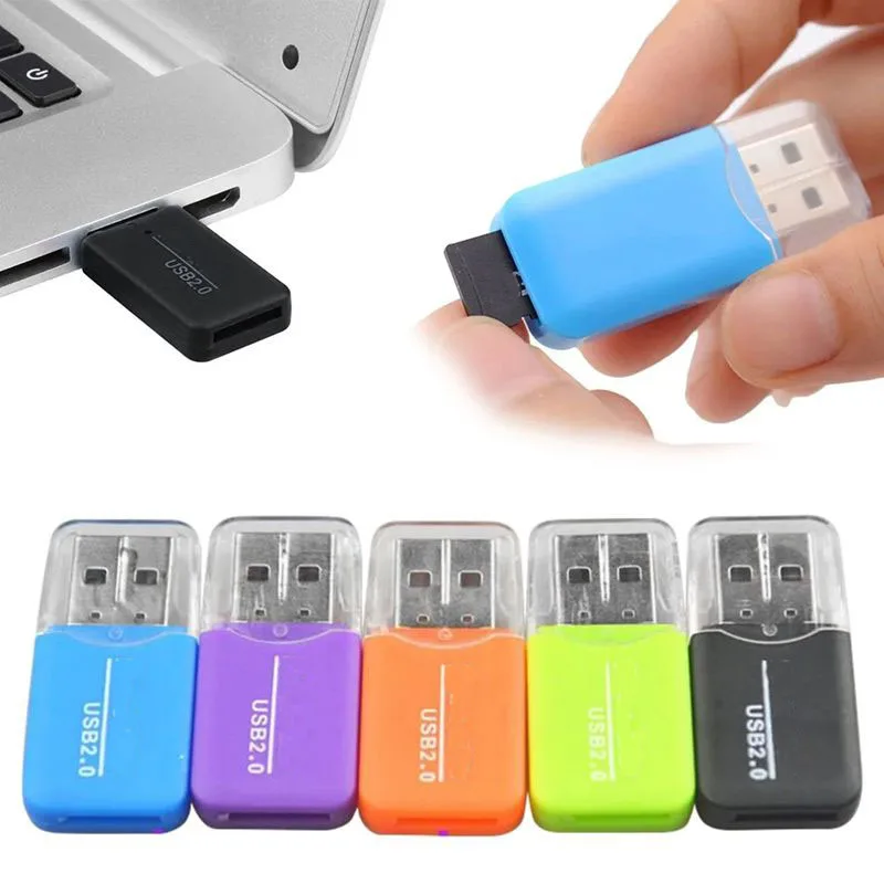 50-100PCS Portatile Mini USB 2.0 TF Lettore di Schede Flash Adattatore Della Scheda di Memoria Del Telefono Mobile Per Il Computer Portatile PC Notebook Carmero