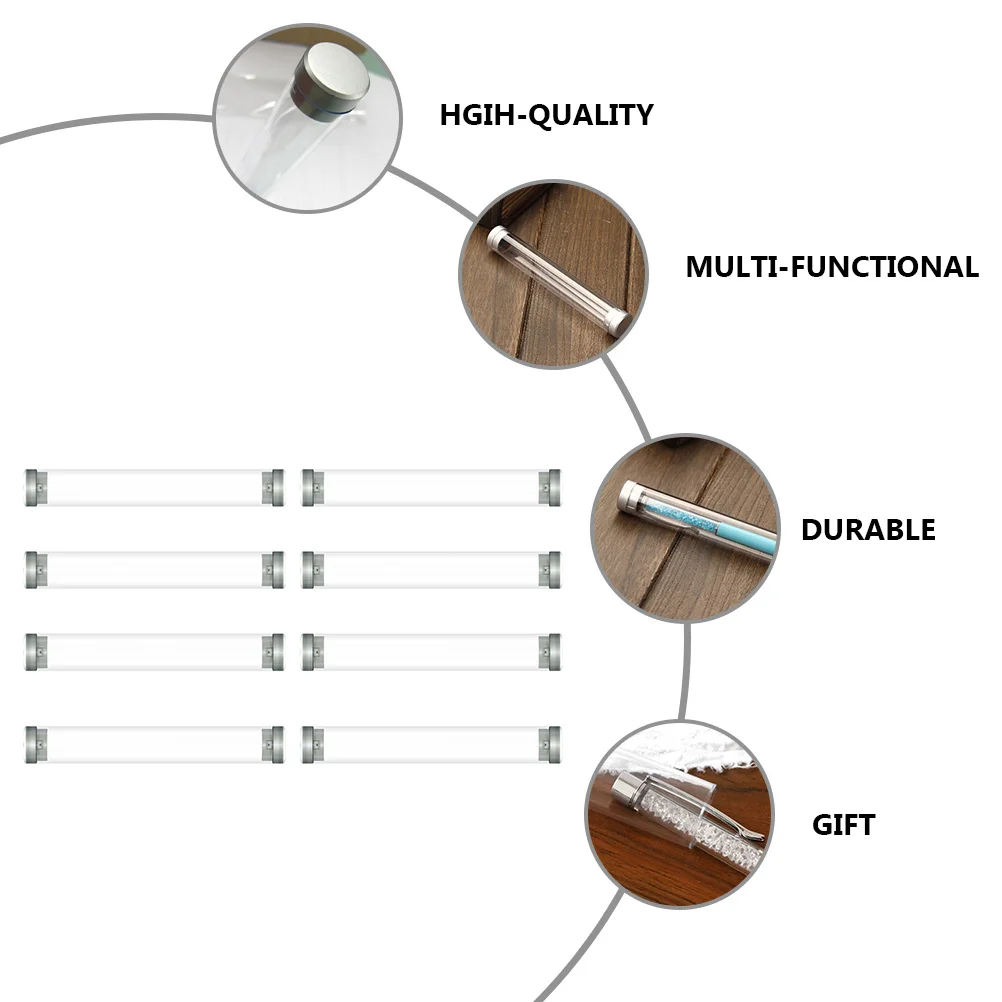 

8Pcs Clear Pen Box Multi-Functional Plastic Container for Storing Writing Tools Easy to Organize and Carry Office Supplies