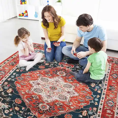 Vintage bohemisk matta för vardagsrum, retro bohemisk matta sovrum inomhustryck matta stor matta köksmatta 12 best sales boho matta - №9