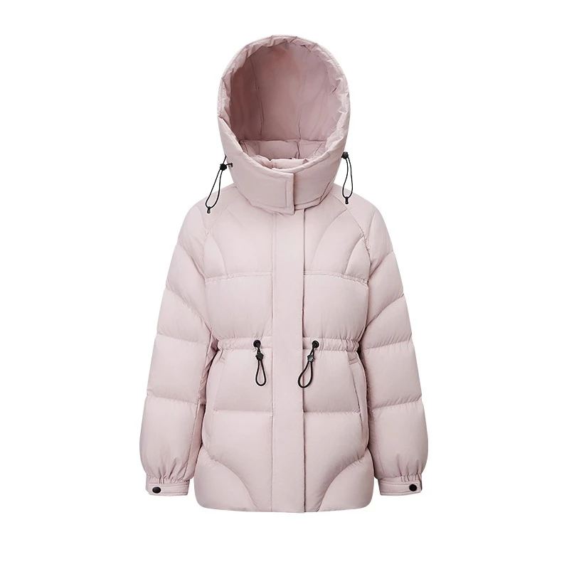 Chericom Women's Down Jackets 2025 Winter Drawstring Hooded Stand Collar Down Coats Fashion Sporty Commute Outerwear Y309098Y