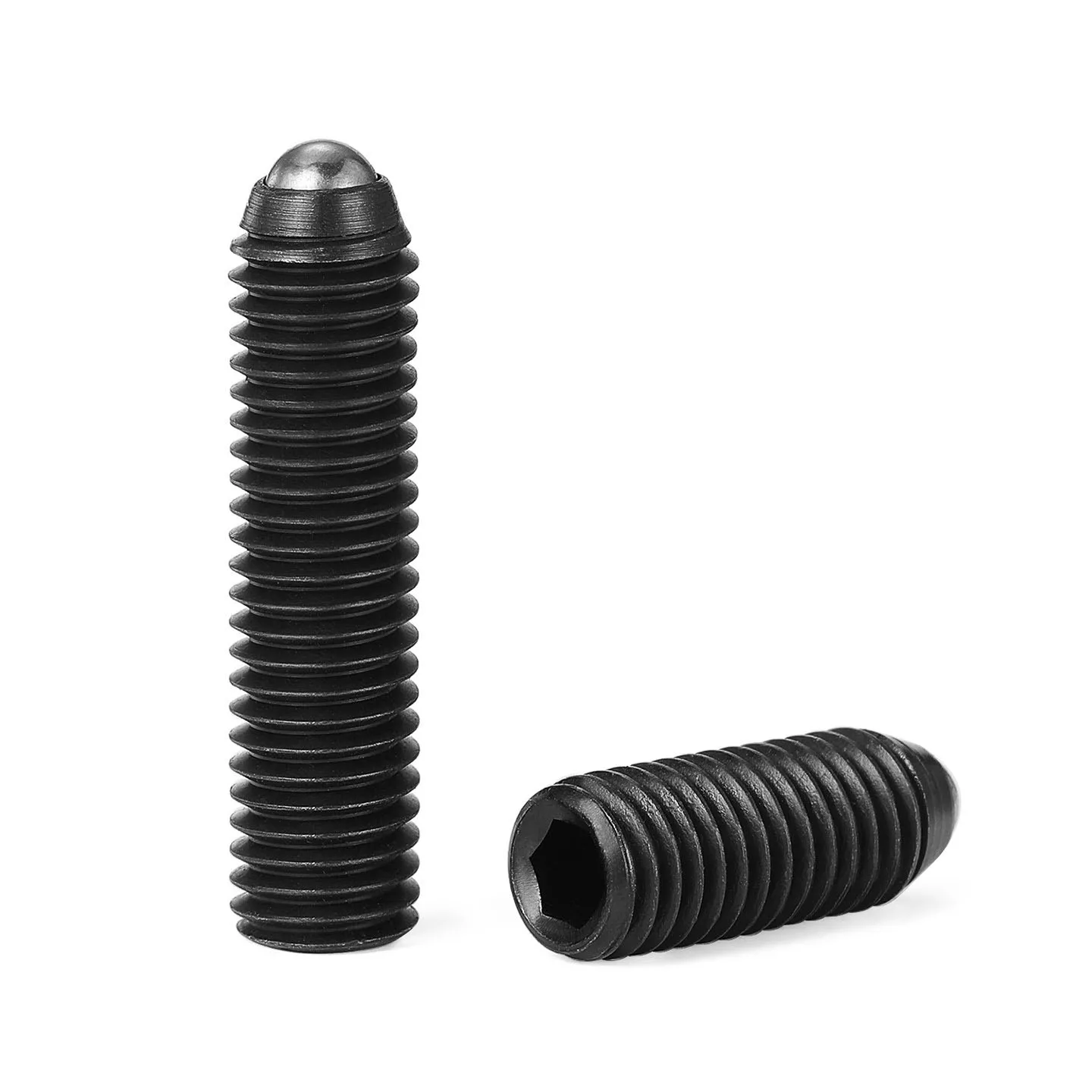 Black Grade 12.9 Steel Hex Socket Allen Spring Ball Plunger Grub Point Set Screw Bolt M2.5 M3 M4 M5 M6 M8 M10 M12 Length 4~50mm