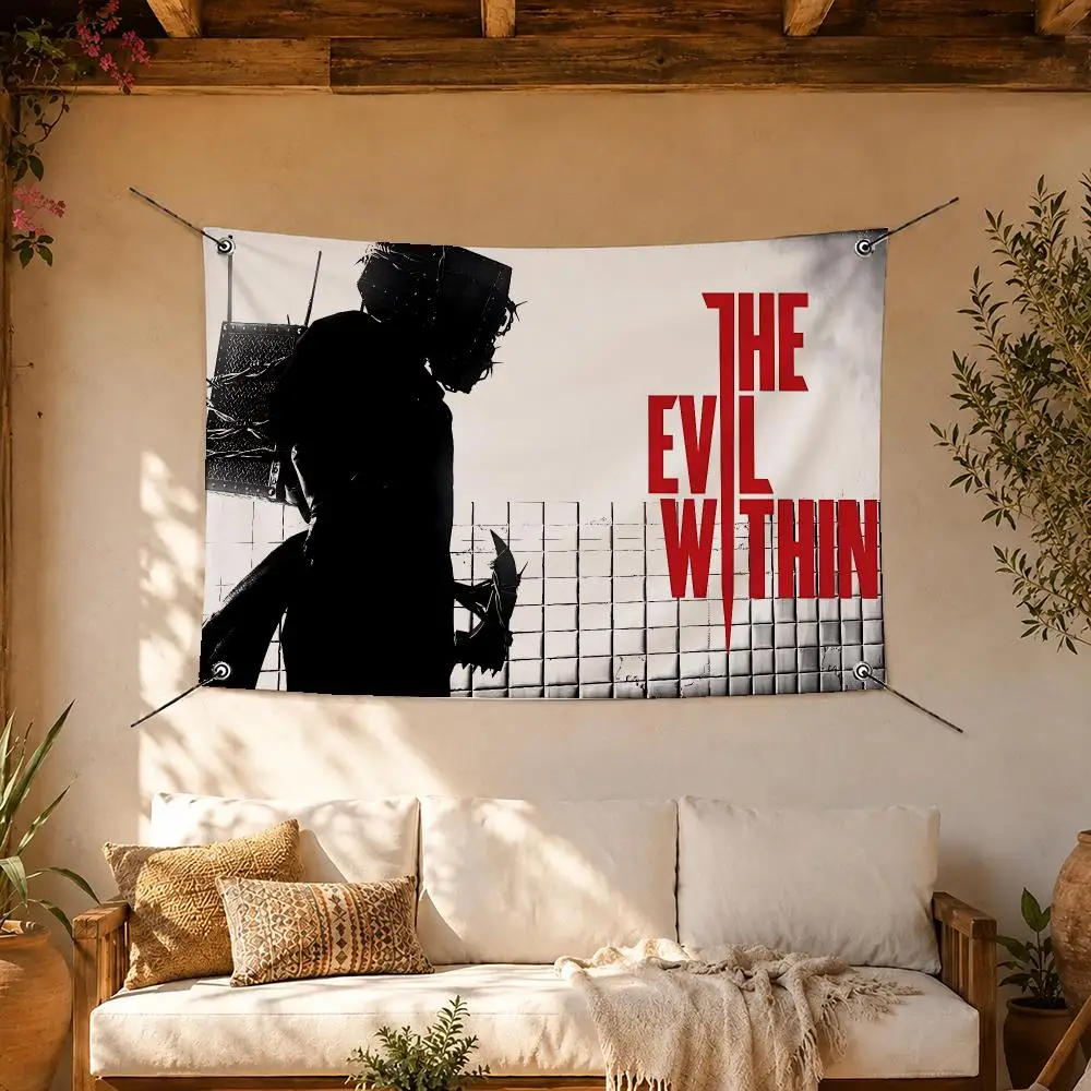 Bold Game The Evil Within Flags Room Home Decor Wall‑Hanging Art Banner, Outdoor for Bedroom Party Background Decoration