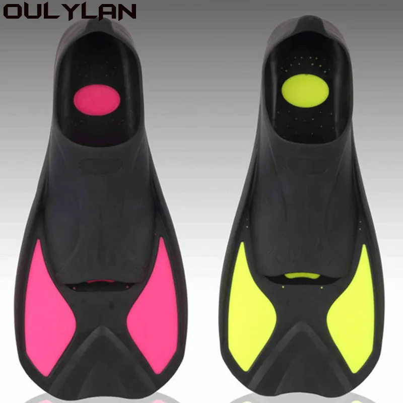 Oulylan Adult Diving Flippers Swimming Fins Adult Snorkeling Foot Flippers Scuba Fins Beginner Swimming Equipment Portable