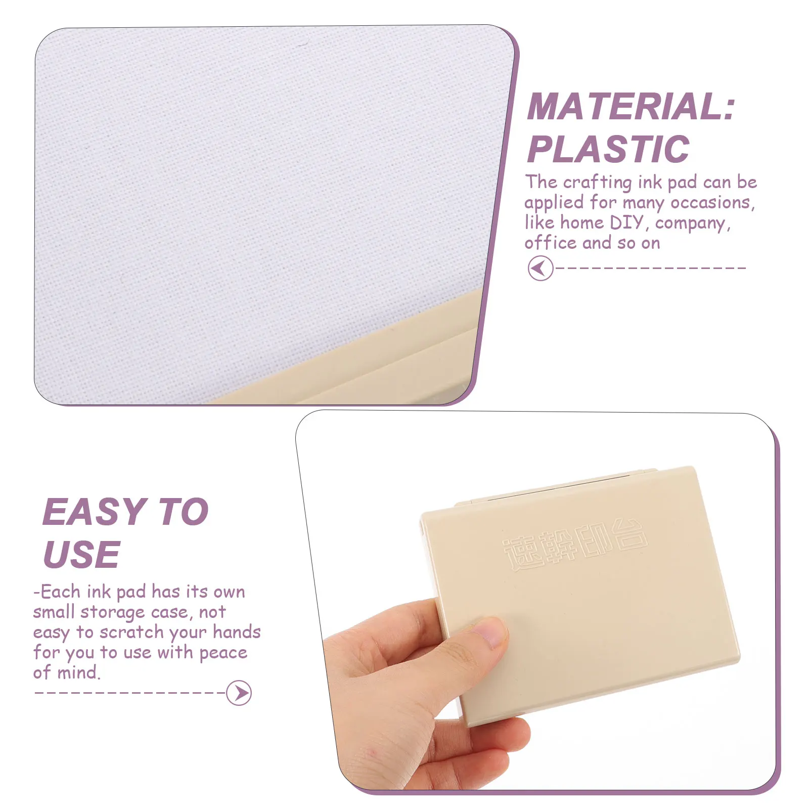 

Palm Foot Prints Blank Large Square Ink Pad for DIY Craft Projects Scrapbooking Home Office Storage Archival Permanent