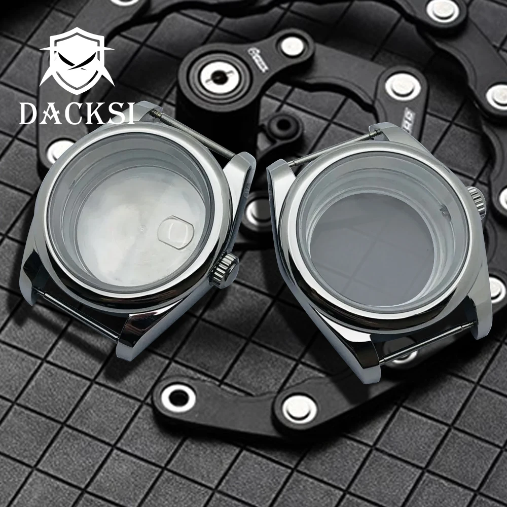 DACKSI casing kaca safir poles baja tahan karat 36mm / 39mm cocok NH35a NH36 NH34 ETA2824 2836 Movement DG2813 3804 gerakan