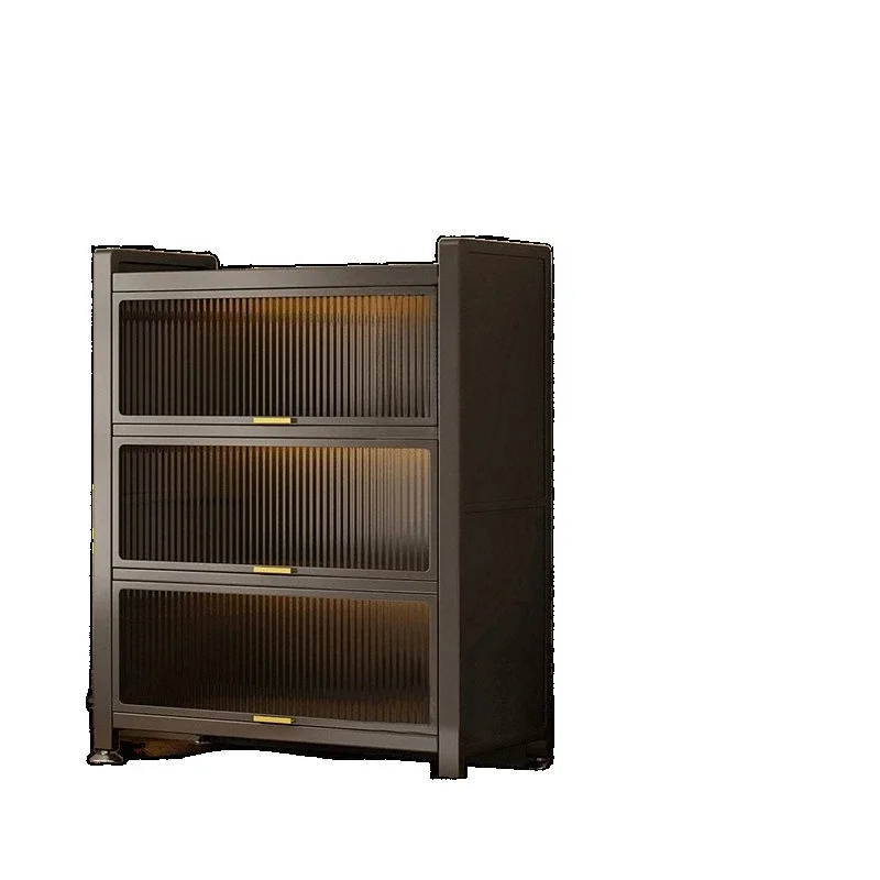 Household carbon steel dustproof kitchen rack living room dining side floor-to-ceiling multi-layer locker kitchen