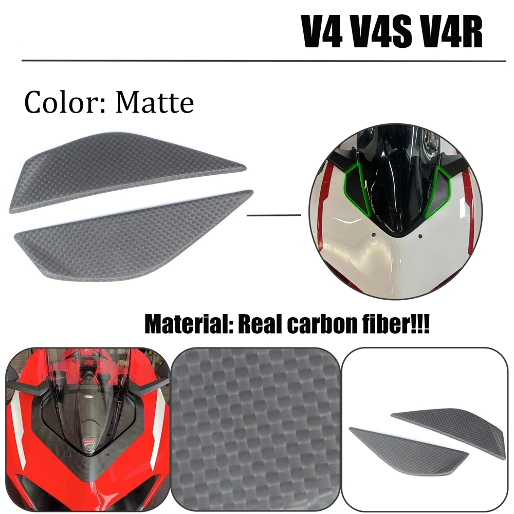 

New For DUCATI Panigale V4 V4S V4R 2018-2023 Carbon Fiber Rear Mirror Cover Front Fairing Motorcycle Modified Parts Decorate Cap