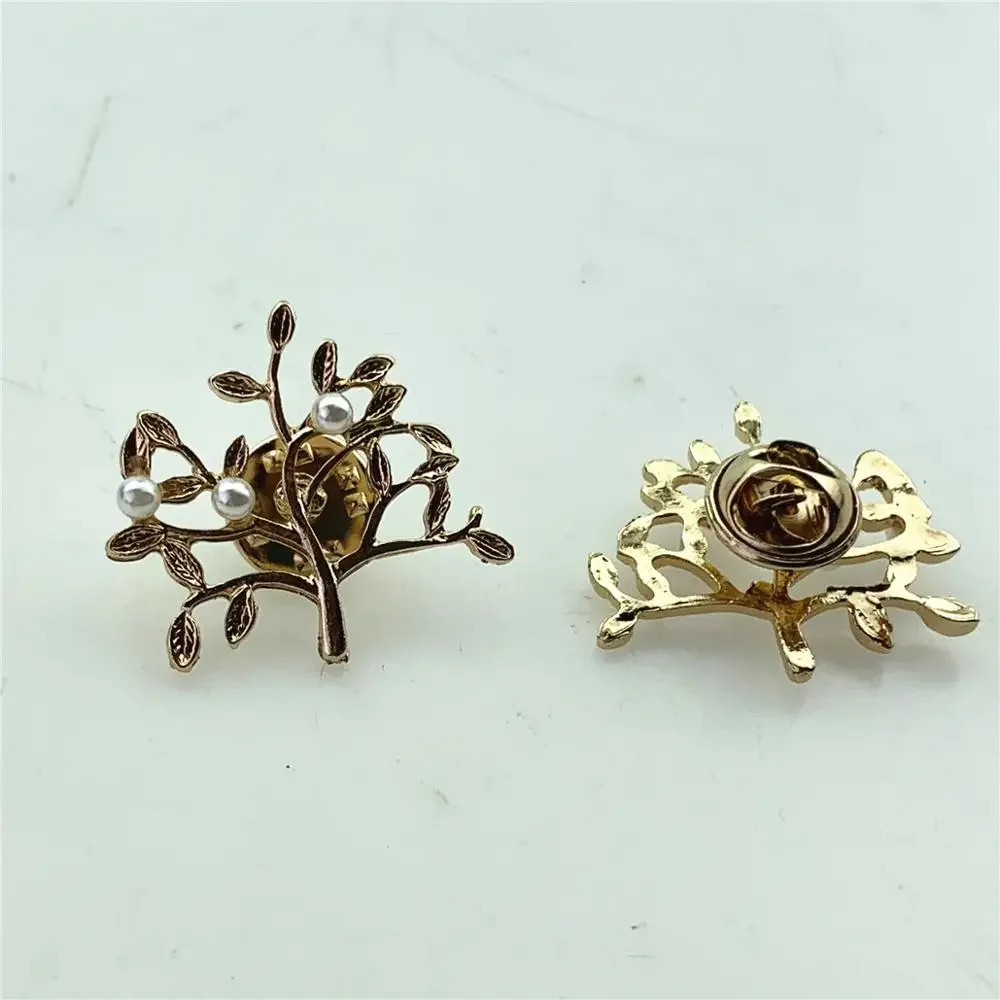 Bros pohon kecil berongga minimalis, korsase daun pohon mutiara Retro elegan