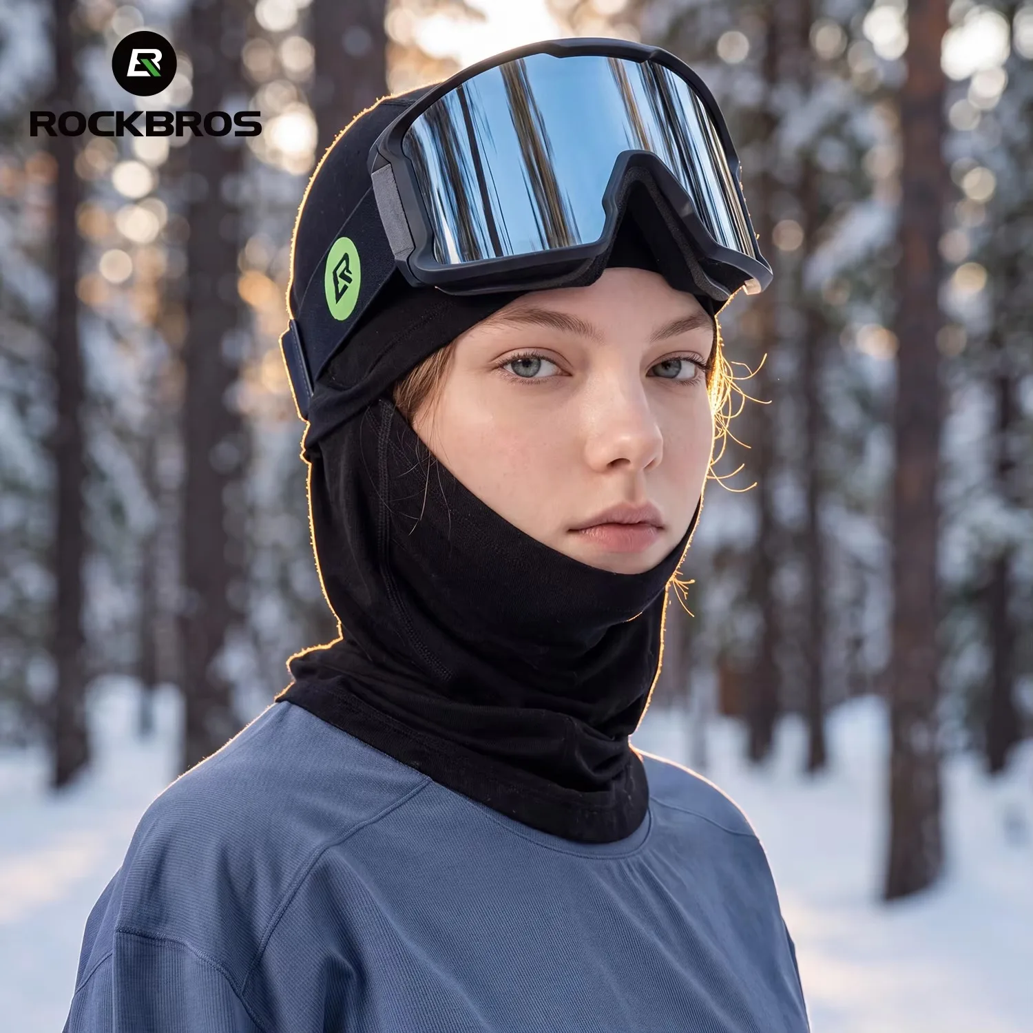 ROCKBROS Lyocell Wool Bicycle Full Face Mask Winter Keep Warm Windproof Bike Caps Men Women Motorcycle Ski Neck Scarf Mask