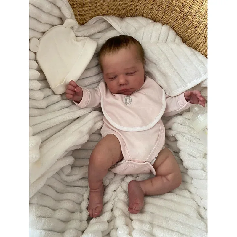 

19inch Finished Reborn Baby Doll MARLEY Newborn Sleeping Baby Soft Touch Hand Paint with Visible Veins Bebe Reborn Muñecas