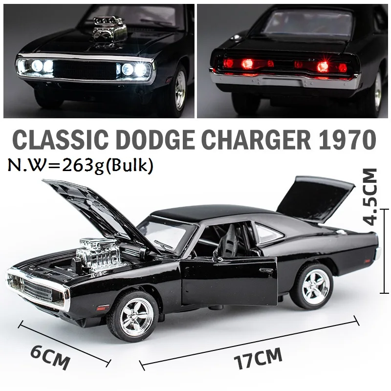 1:32 diecast & Toy Vehicles Fast e The Furious Dodge Car Model 16Cm da collezione con suono e luce porta aperta regalo per bambini