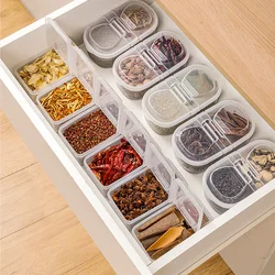 Spices Storage Box Kitchen Desktop Seasoning Jar Cabinet Drawers Organizer Moisture-Proof Sealing Box for Spices Tea Container