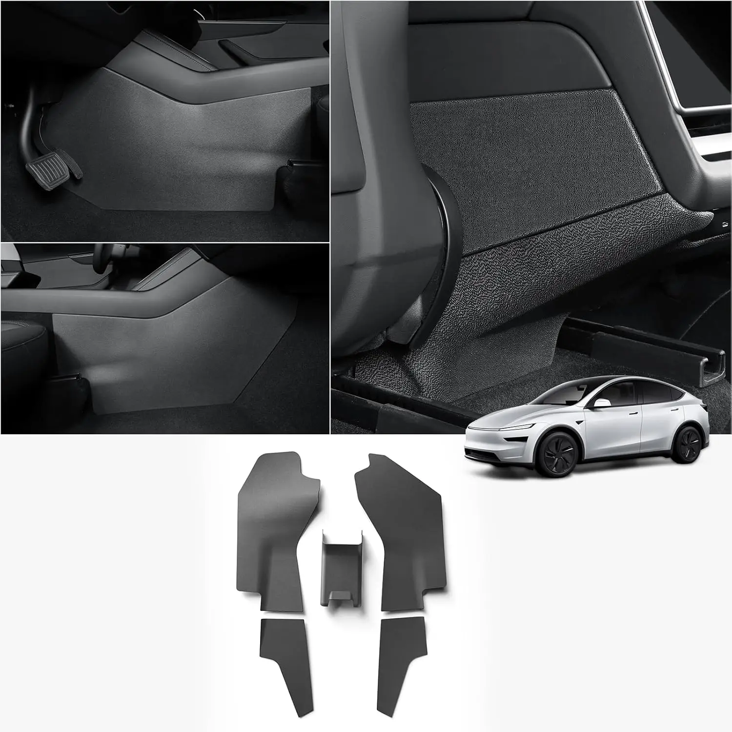 

TPE Black 5pc Anti-kick Pad for Tesla Model Y Juniper 2026 2025 Removable Scratch-Proof Console Accessories