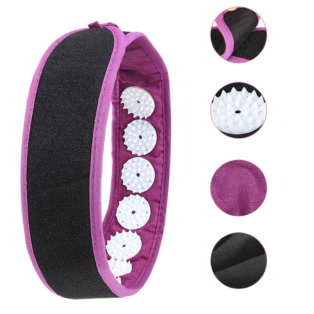 Head Acupressure Massage Band Adjustable Adhesive Strap For Stress Relief Daily Relaxation Health Care Treatment Equipment Black