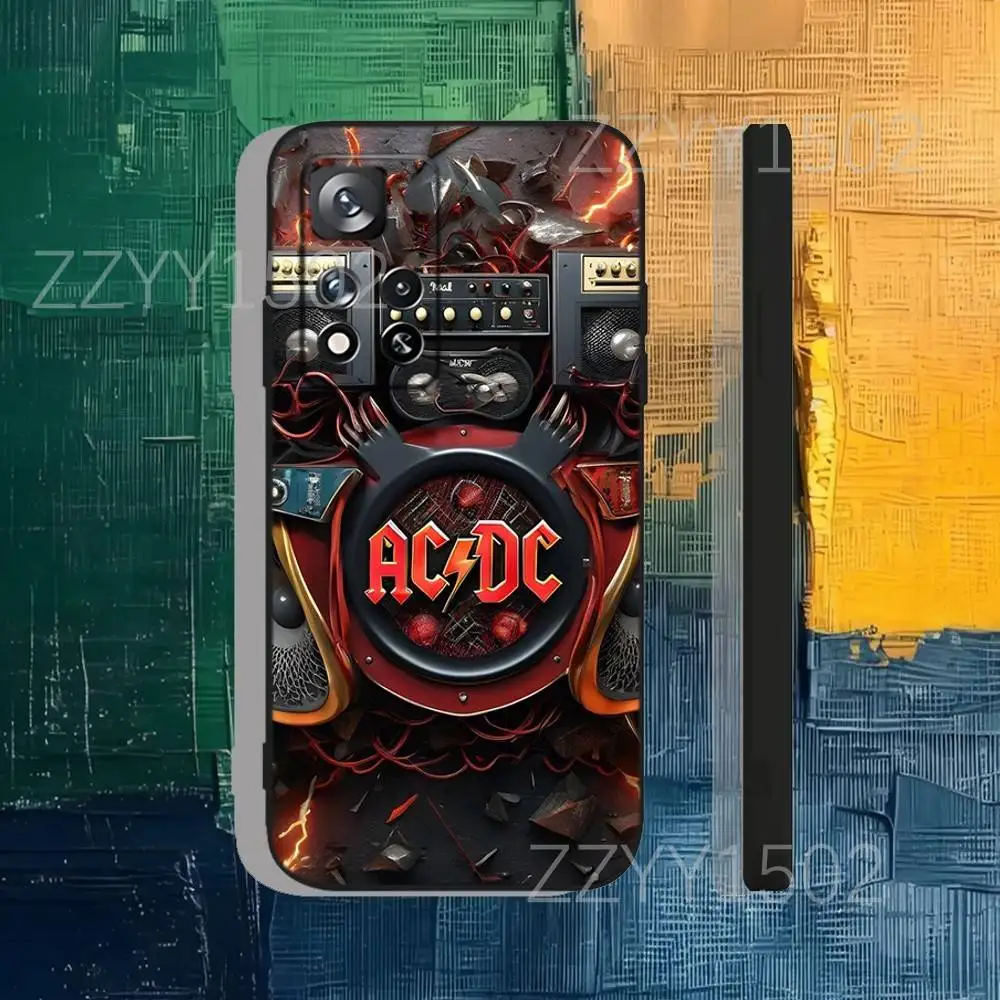 A-AC Band D-DC  Phone Case For Samsung S25,S24,Ultra,S20,S30,Plus,S22,S23,Ultra,Plus,5G Black Silicone Soft