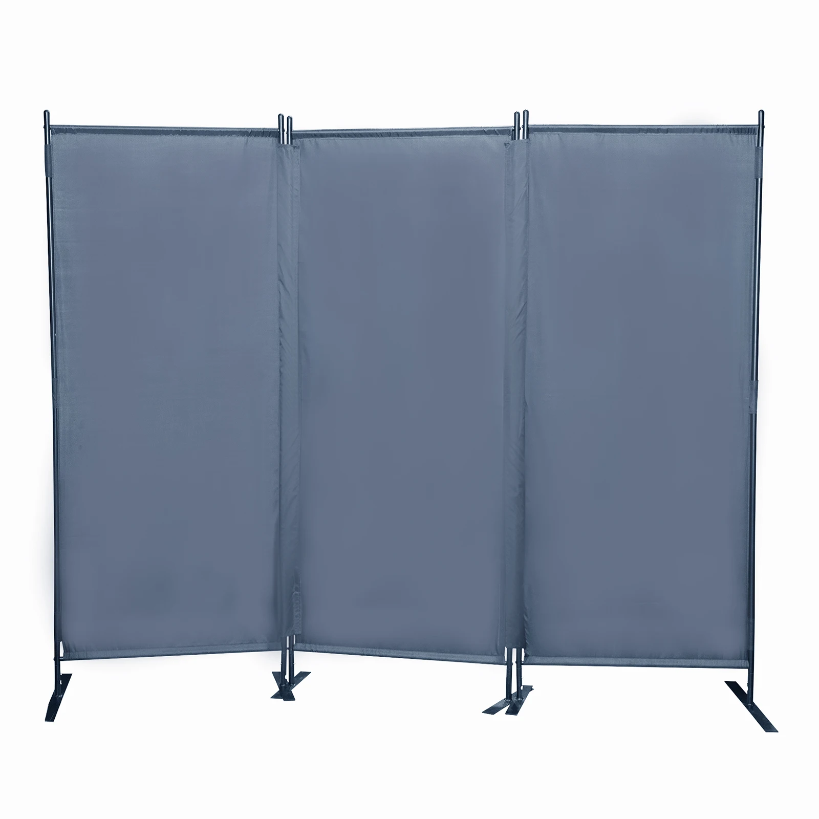 1PC 6Ft Modern Room Divider, 3-Panel Folding Privacy Screen w/ Metal Standing, Portable Wall Partition