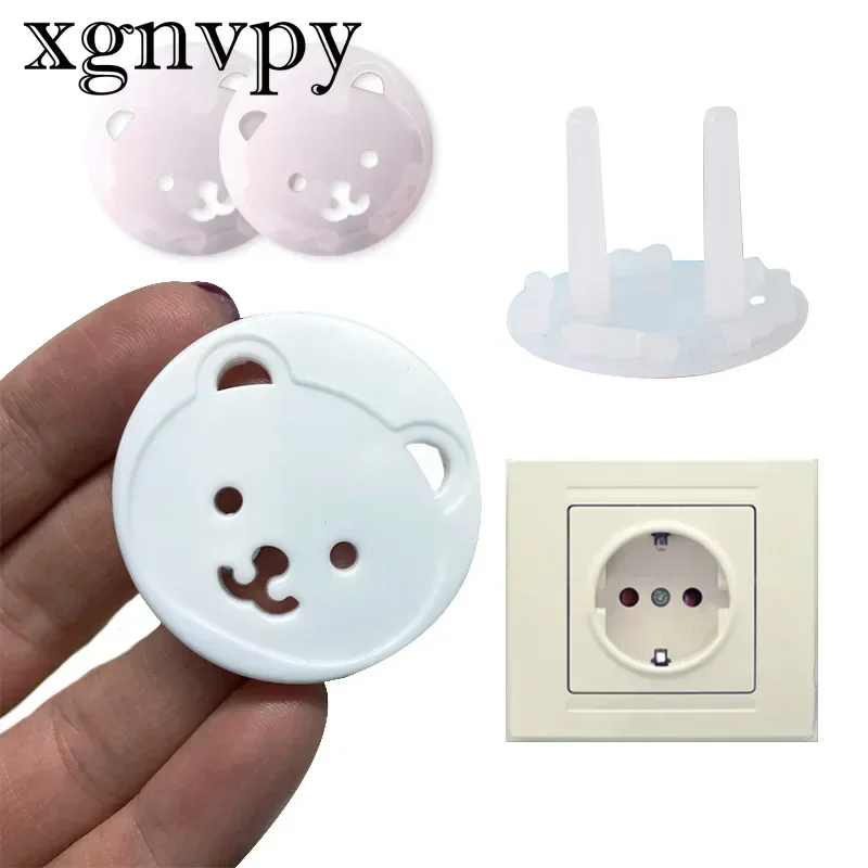 xgnvpy European Standard Thickened Round Head Power Socket Cover Baby Proof Safety Guard Prevent Electric Shock Accidents