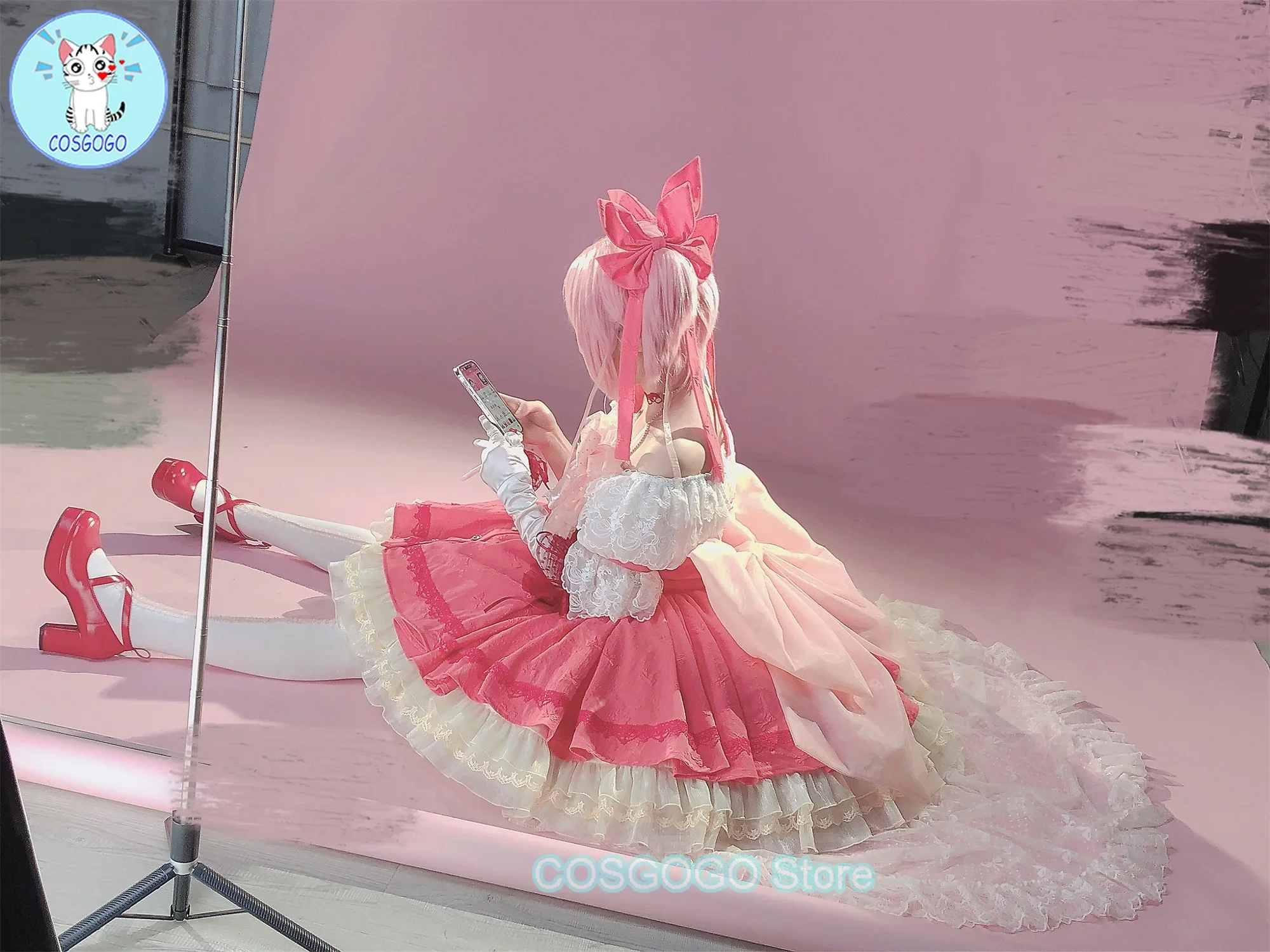 Anime Puella Magi Madoka Magica Cosplay Kostuum Prachtige Trouwjurk Halloween Vrouwen Roze Outfits Lolita Anime Kleding