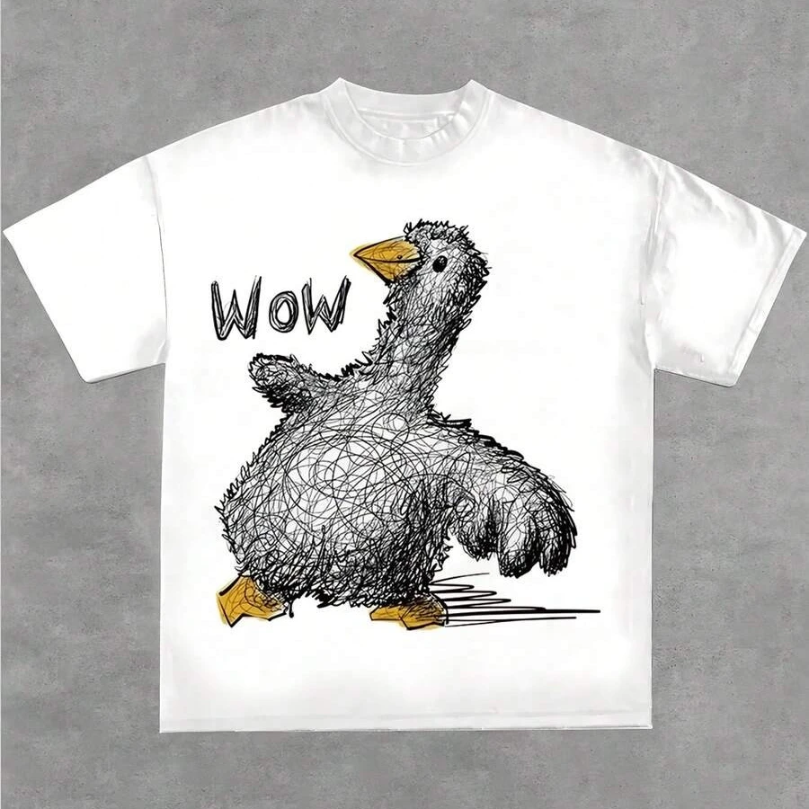 Kaos Punk Estetika Harajuku Motif Grafis Bergaya Humor Y2K Katun Pria Wanita Retro Hip Hop Rock Goth Streetwear Atasan