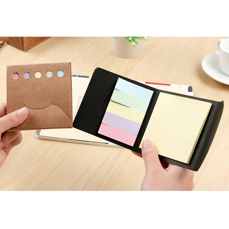 100pcs/pack Kraft Paper Sticky Notes Memo Pad Planner Stickers Stationery School Supplies