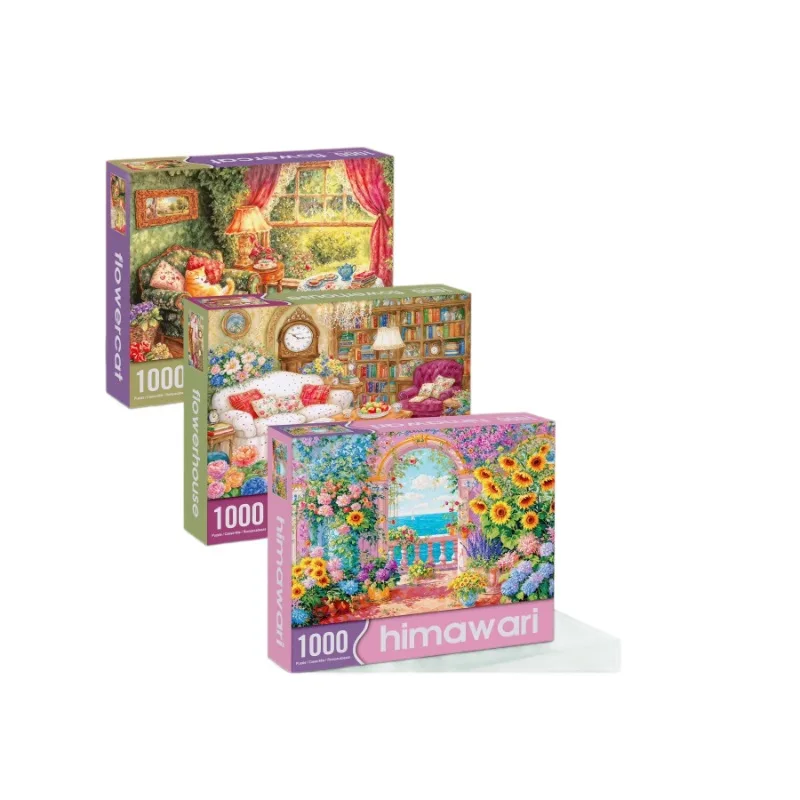 สิ่งจำเป็นสำหรับผู้ใหญ่เพื่อคลายความเครียด, ปริศนาผ้ากำมะหยี่ลายดอกทานตะวัน 1,000 ชิ้น, วัสดุกำมะหยี่ใหม่, สีสันสดใส, รายละเอียดชัดเจน