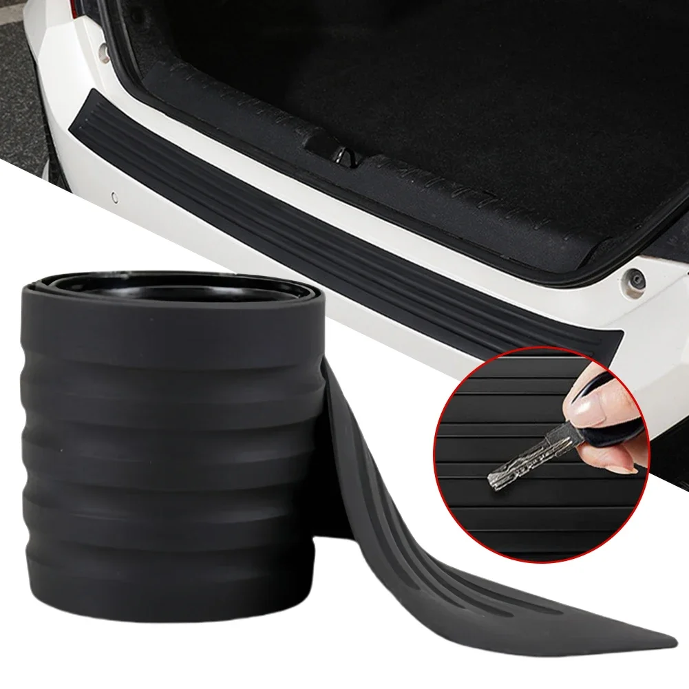 Auto Tür Sill Platte Schutz Hinten Stoßstange Schutz Gummi Schwarz PVC Auto Aufkleber Anti-Scratch Anti-Kollision Molding streifen Trim – Detail 2