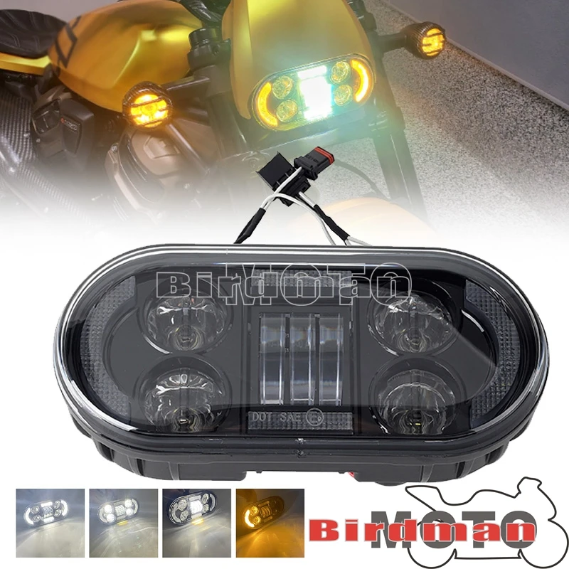 12V Motorcycle LED Front Headlight High/Low Beam Daylight Running Turn Signal Light For Harley Sportster S 1250 RH1250S 2021-23