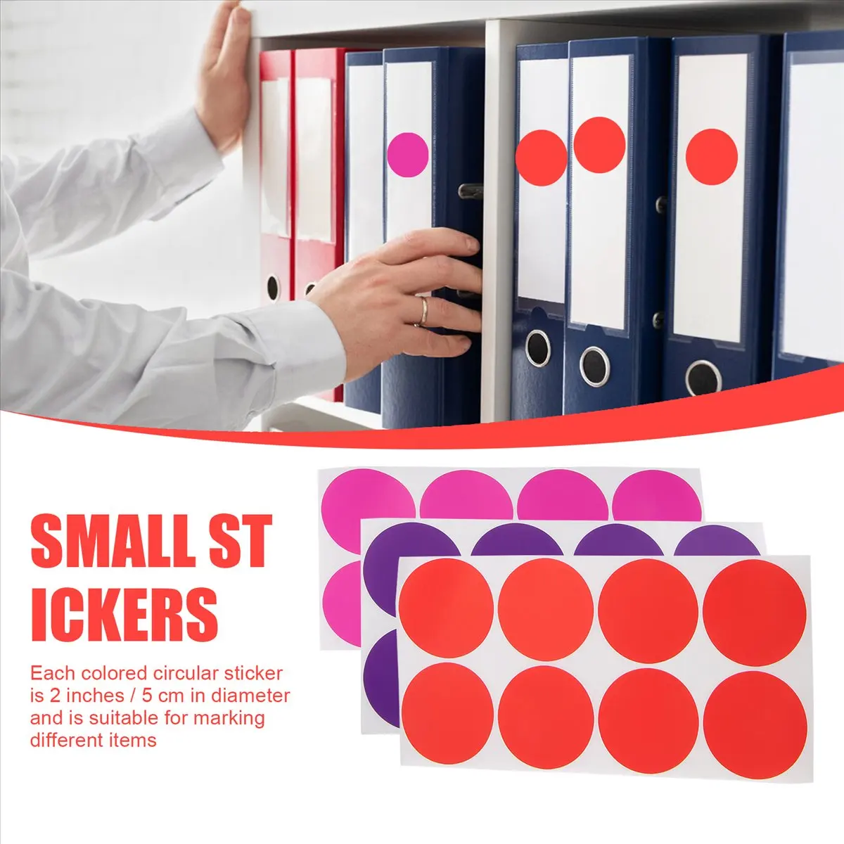 MALL 2 Inch Round Color Coding Sticker 10 Assorted Colors Circle Dot Labels Self-Adhesive Colored Solid Color Sticker(400)