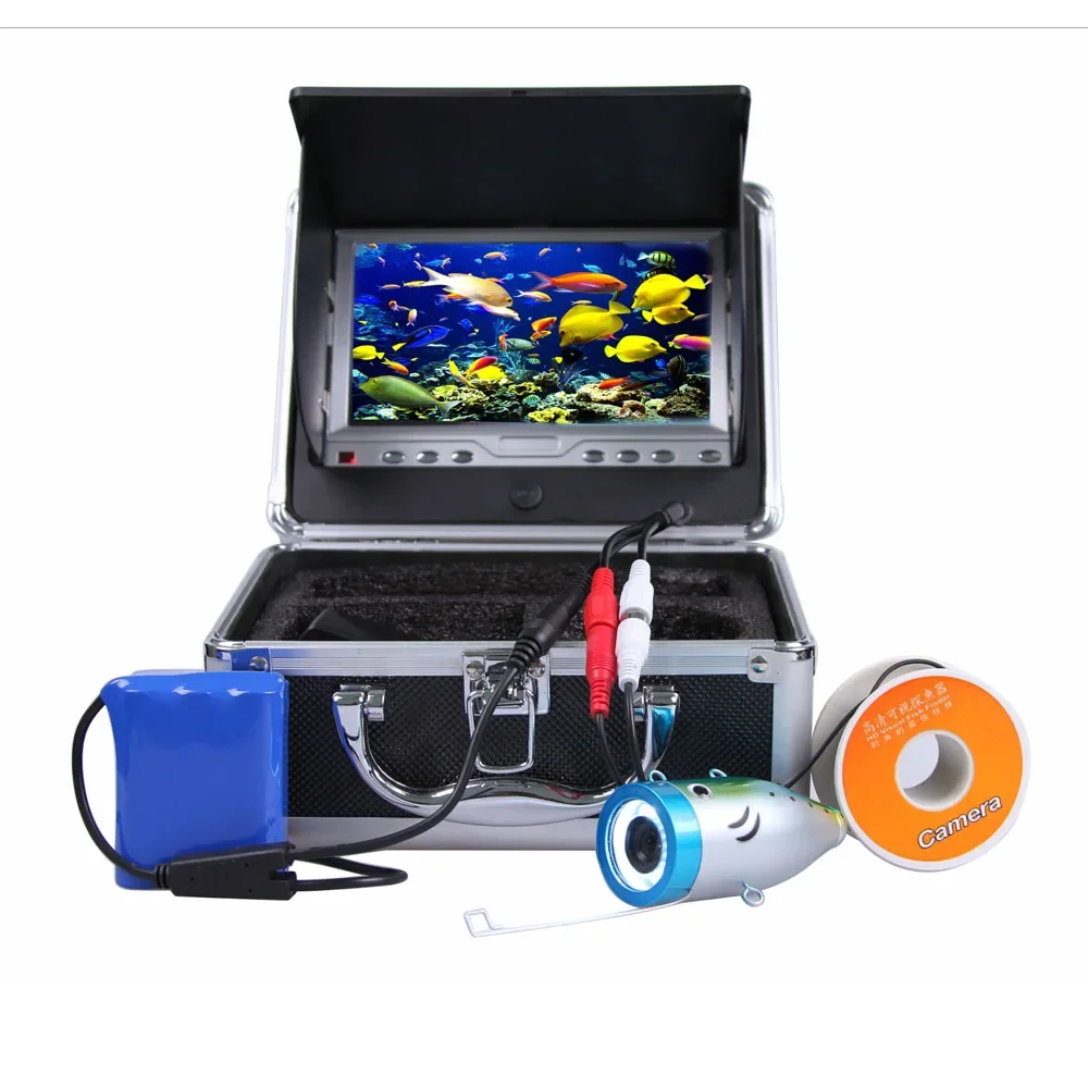 1 Set 15 To 100M Cable Fishing Camera Underwater Surveillance System With DVR Function 7 Inches Display Small Size Camera