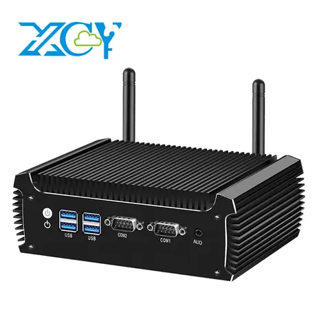 Fanless Industrial Mini PC Intel i3-8130U i5-8250U 2x DB9 RS232 RS485 2x LAN 6x USB Mini PCIe GPIO WiFi 4G LTE Win10/11 Linux