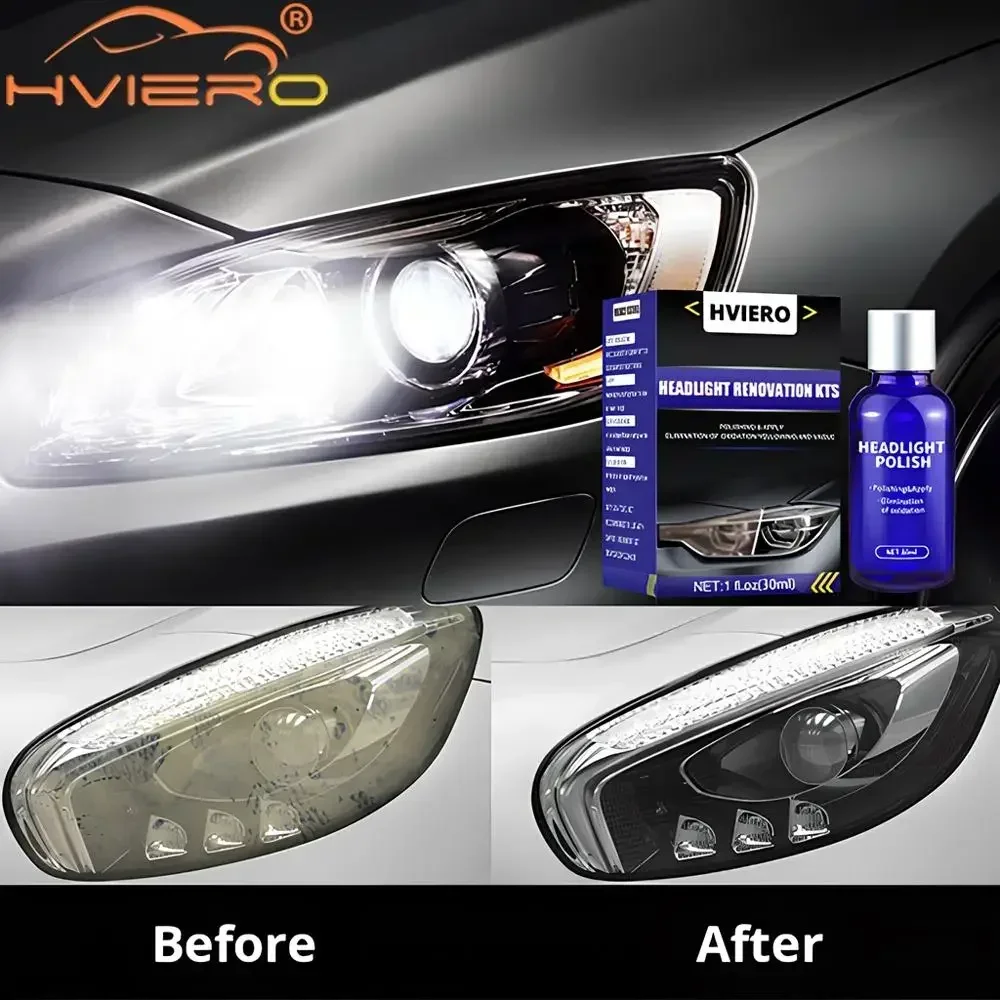 30ML Car Headlight Repair Coating Kit Oxidation Rearview Cleaning Anti-scratch Paint Headlamp Cleaner Car Care Accessories Tools