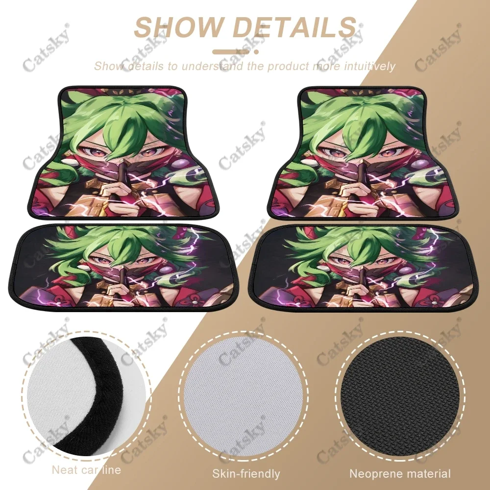 Kuki Shinobu Genshin Impact Car floor mat interior accessories non-slip and dirt-resistant  printed pattern car floor mat