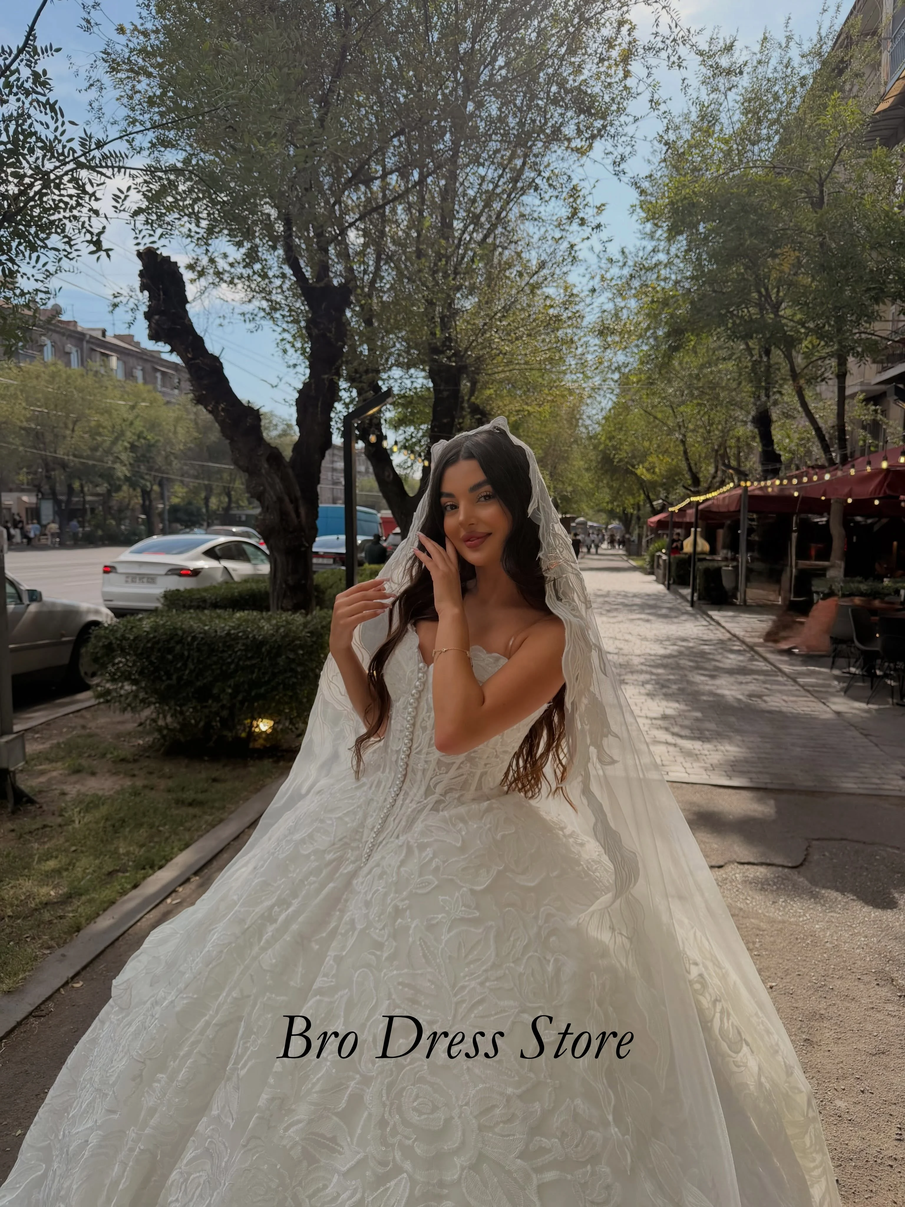 Customzied Luxury Rose Pattern Wedding Dress Sleeveless Ball Gown Princess Bridal Gown Custom Made Vestido De Novia