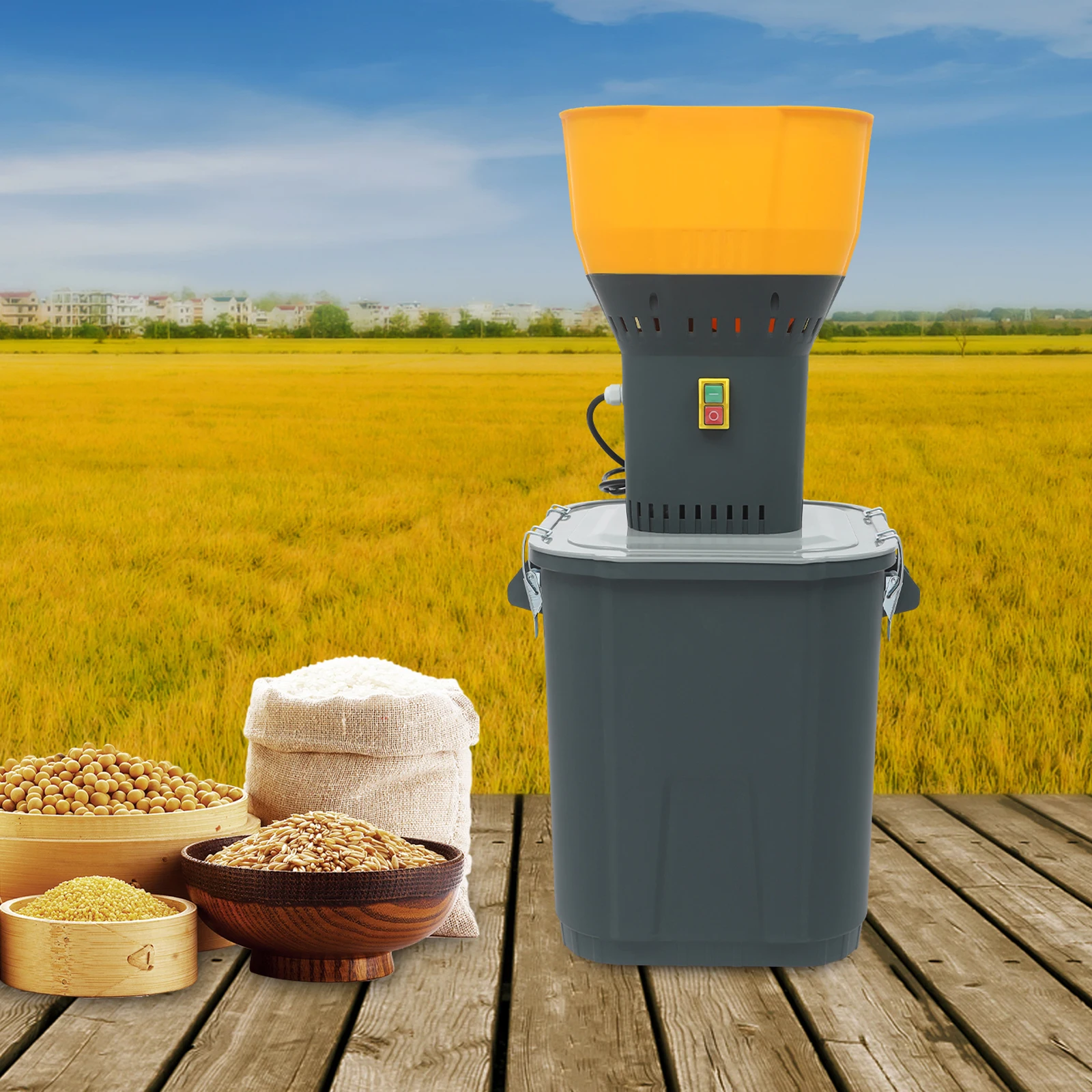 

High Capacity 55L/45L/30L Electric Grain Grinder 1300W Heavy Duty 5 Sieves Mill for Corn Wheat Cereals Pure Copper Motor