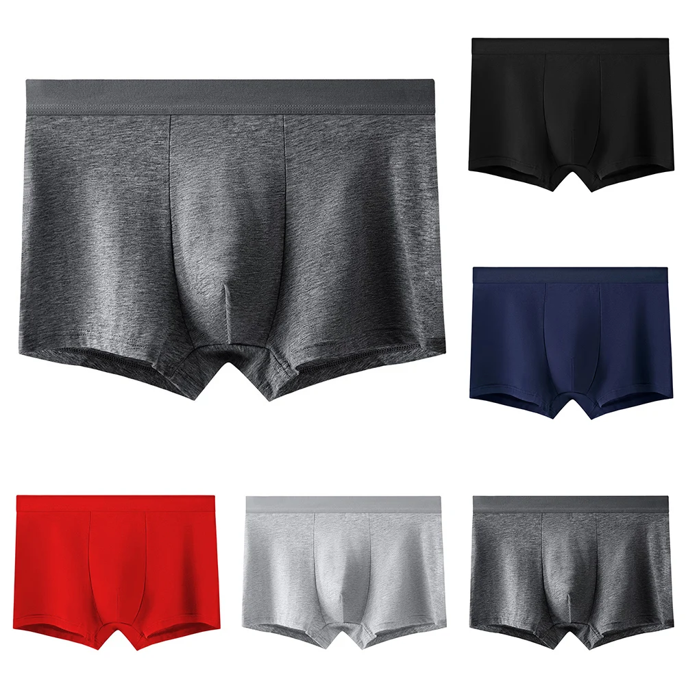 

Breathable Underwear Large Size Boxer Briefs Daily Wear Sleepwear Light Gray Medium Waist Mens Boxers Basic Medium Waist Style