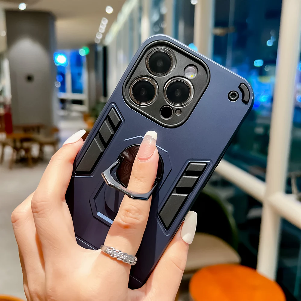 Magnetic Ring Kickstand Phone Case For Apple iPhone 17 16 15 14 13 12 11 Pro Anti-Drop Phone Cover Shockproof Protective Shell view 4