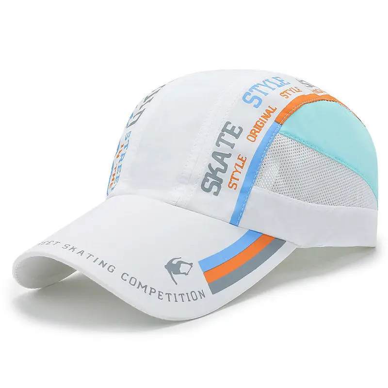 Men Women Summer Outdoor Sport Quick Drying Sunscreen Running Curved Brim Sun Hat Cool Letter Breathable Mesh Baseball Cap B22