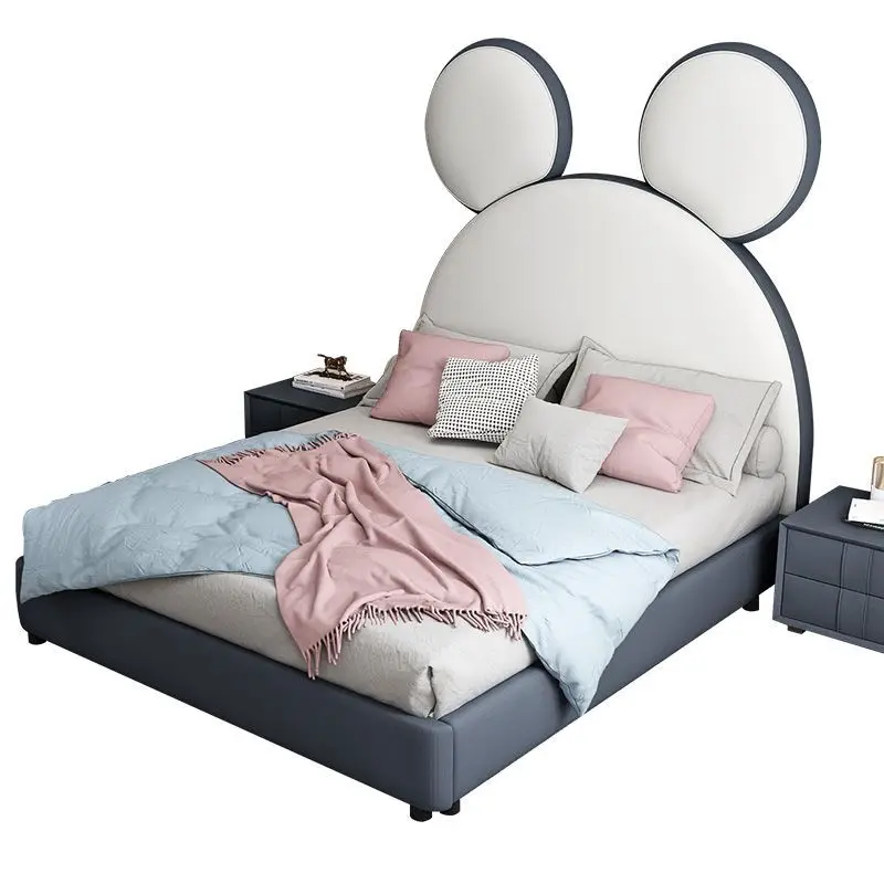 Cartoon single bed, Princess Mickey Nordic style bedroom bed