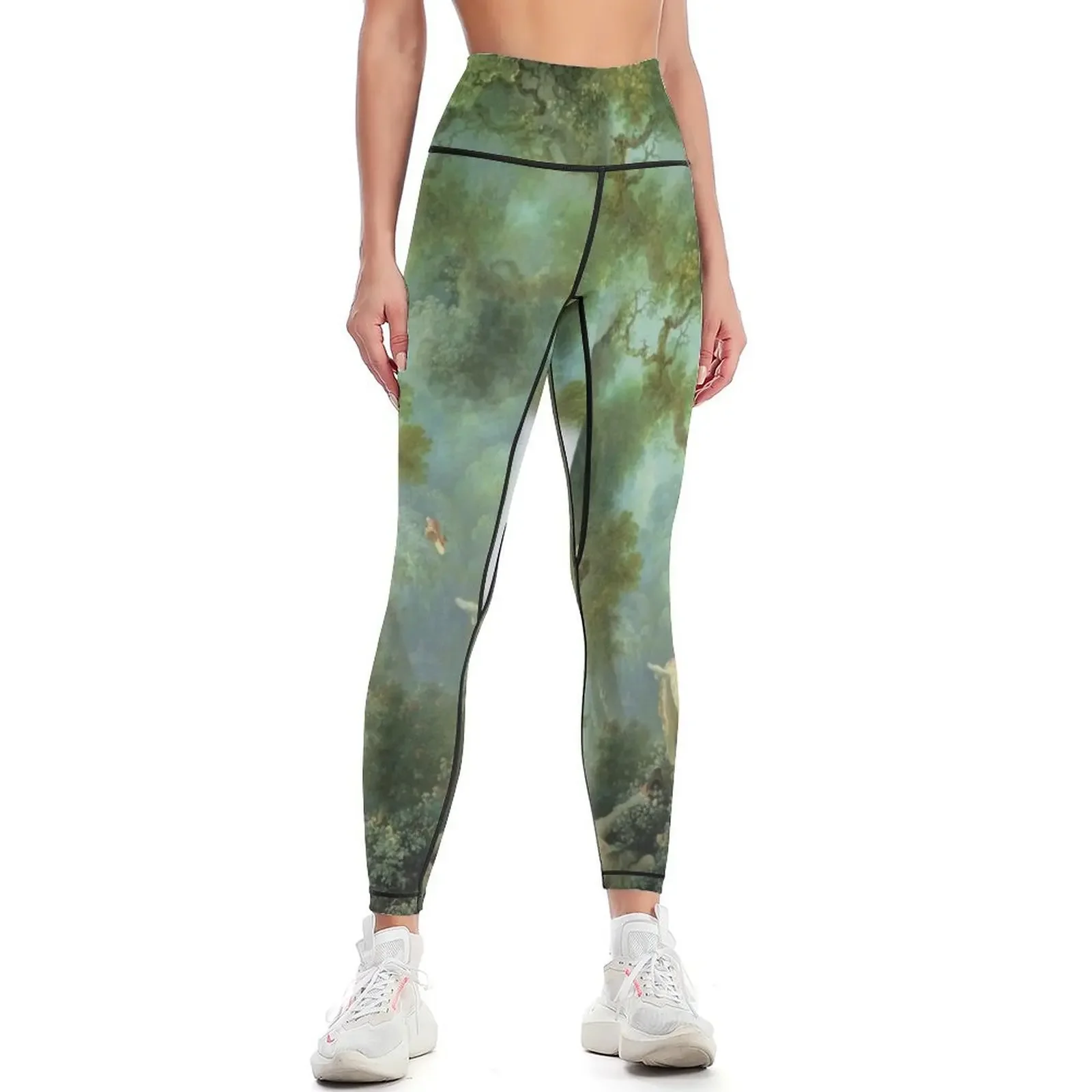 

Fragonard's The Swing - Rococo Antique Leggings Golf wear Female legging pants Fitness clothing Jogger pants Womens Leggings