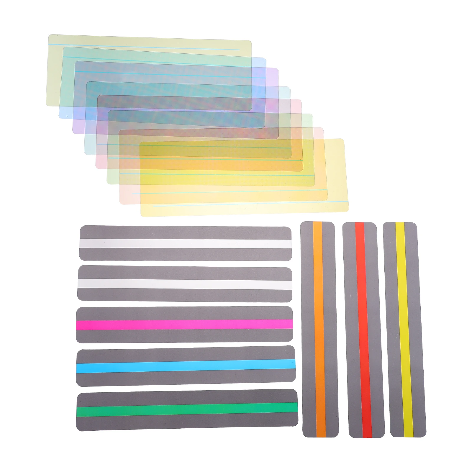 16Pcs Bookmarks Strips Overlay Guide Colorful PVC Safe Student Stationery School Student Stationery Supplies