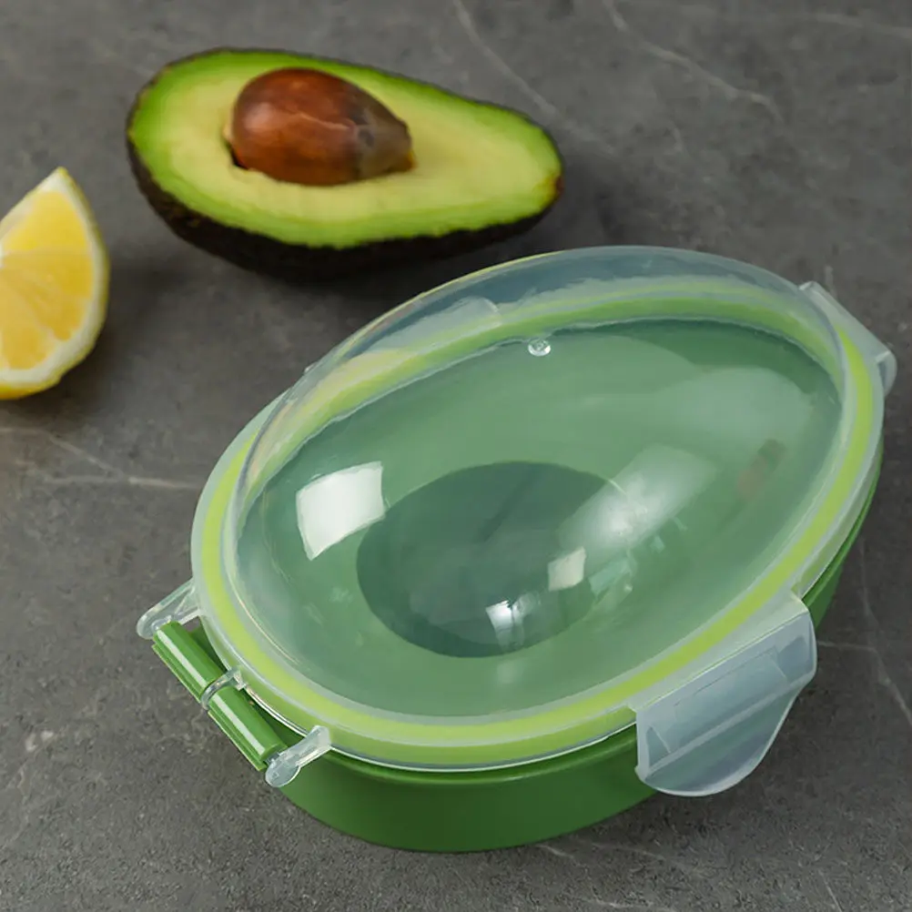 2Pcs Avocado Containers Transparent Wear-Resistant Fresh-Keeping Household Box Avocado Container