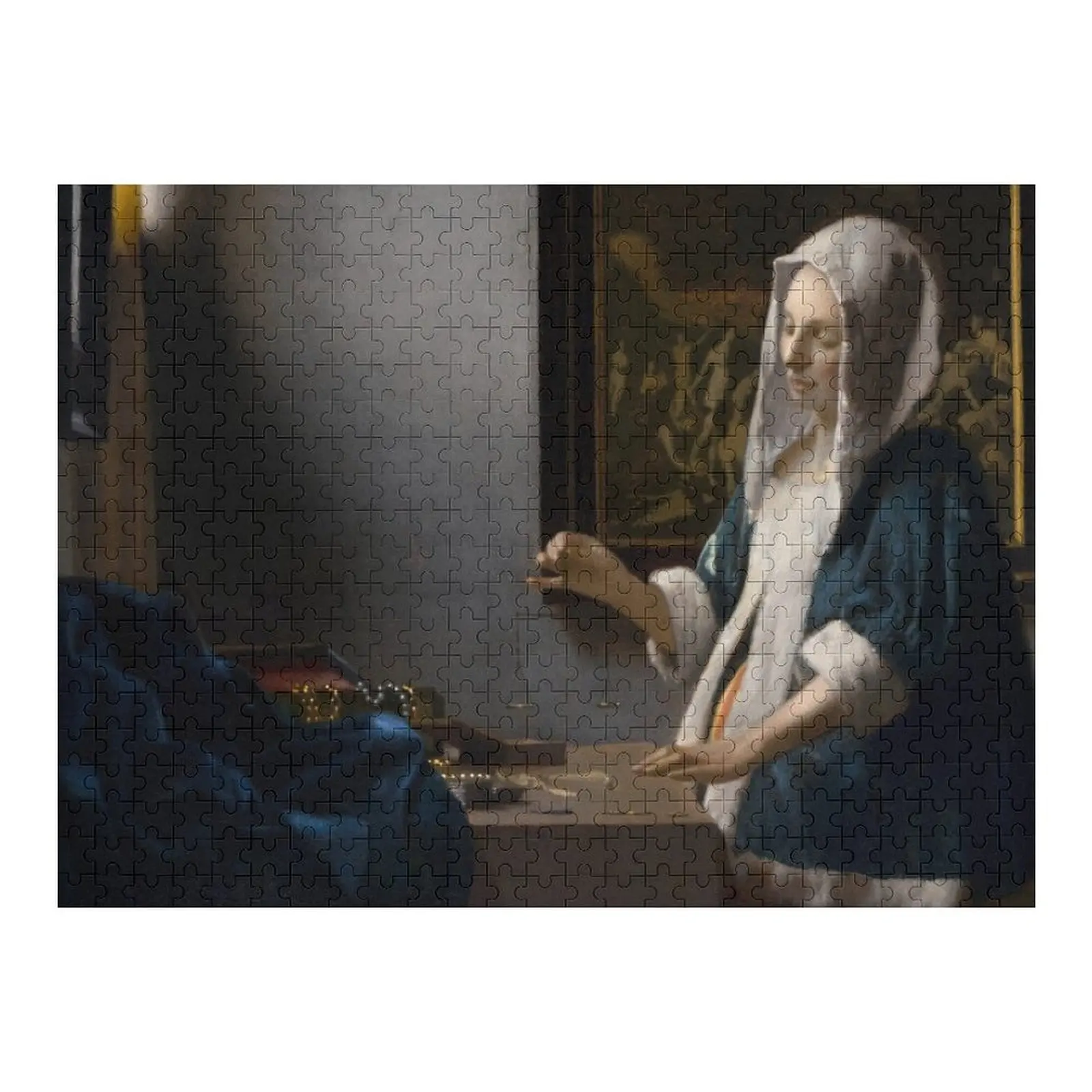 

Johannes Vermeer. Woman Holding a Balance, 1664. Jigsaw Puzzle Personalized Name Wood Adults Puzzle