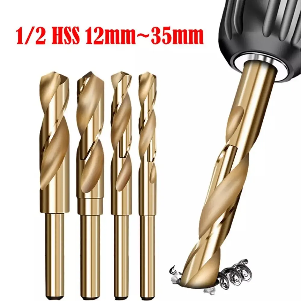 Portable 12mm-35mm Twist Drill Spiral HSS Cobalt Reduced Shank Drills Durable High Quality Cobalt Drill Bit