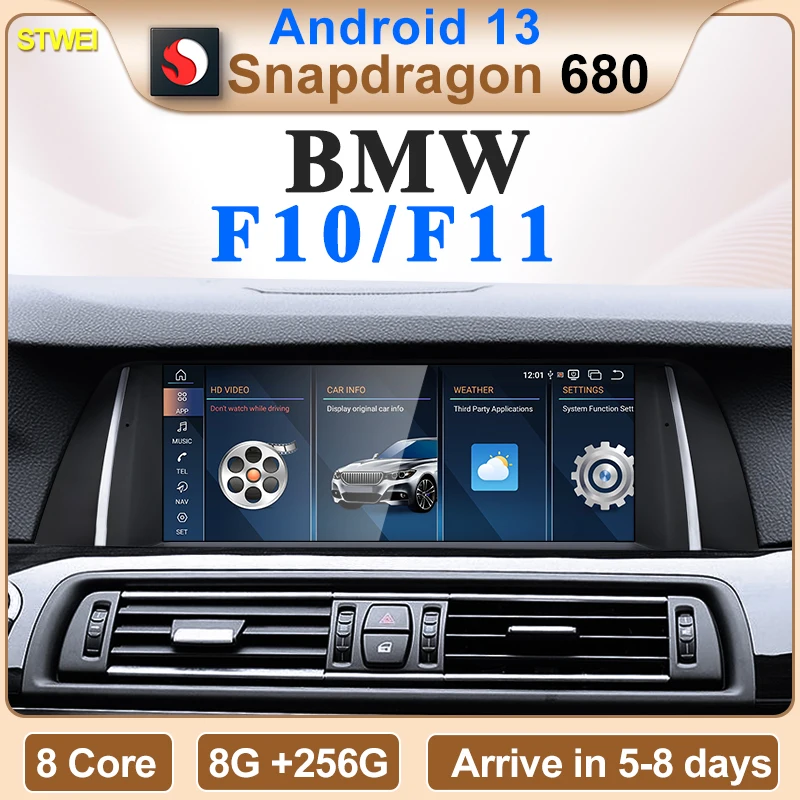 

2024 New ID6 ID7 ID8 Android 13 Qualcomm680 Snapdragon6225 8GB 256GB 10.25inch For BMW 5Series F10 F11 Car Wireless CarPlay AUTO